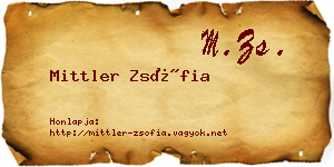 Mittler Zsófia névjegykártya